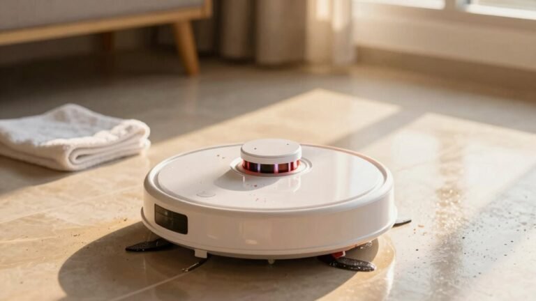 dry floor after robot mopping