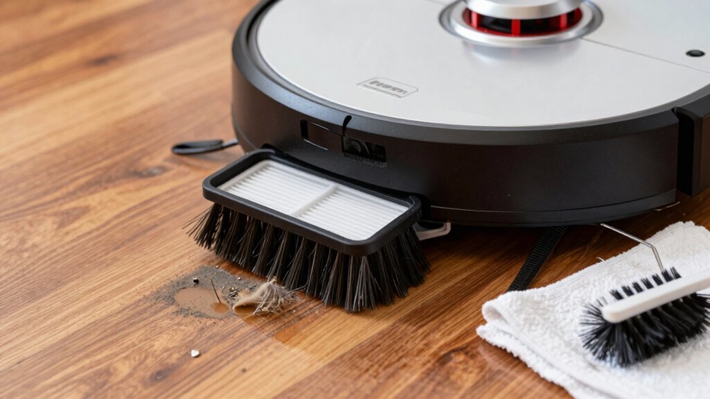 empty bin clean brushes