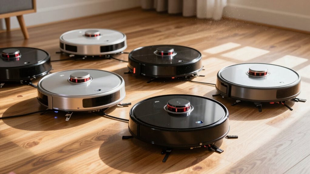 five robot vacuums auto operate