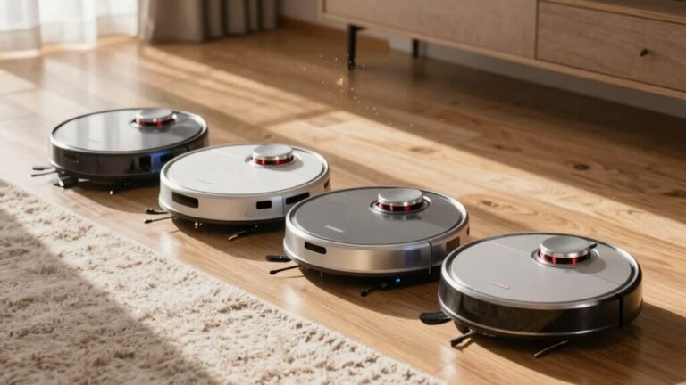 five robotic vacuums clean