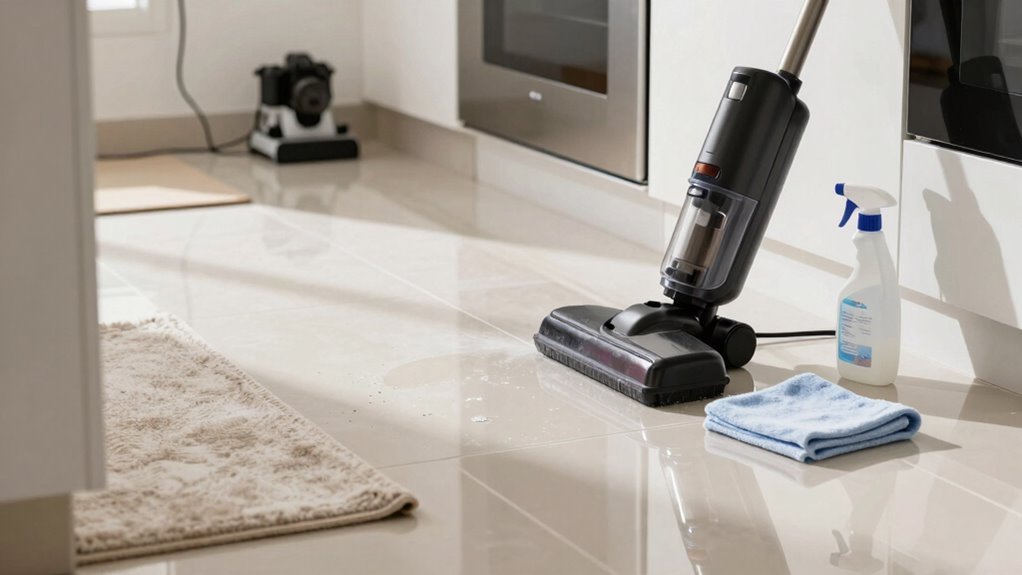 prepare floors before robot mopping