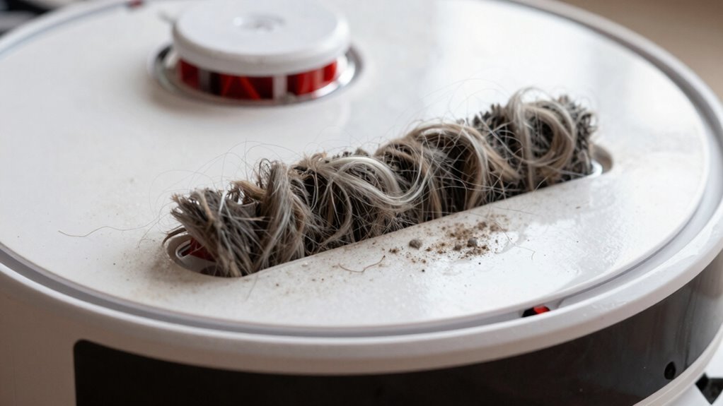 robot vacuum hair clog