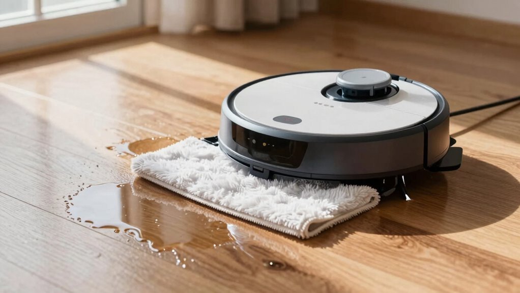 roller robots mop liquids