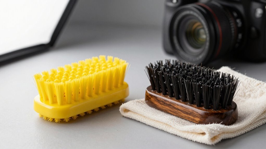 rubber brushes clean easily