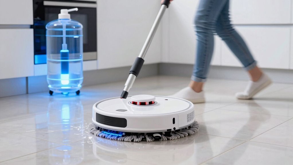 vacuums first mops behind